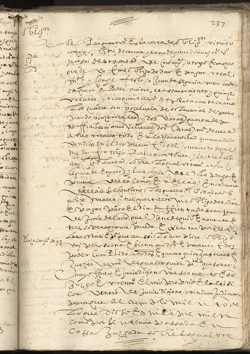 Obligación de Bartolomé de Murcia, yerno de Ginés de Burgos, vecino de Cartagena, a favor de Juan de Segovia, mercader, vecino de Cartagena.